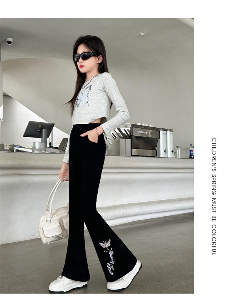 Pantalon Flare Doublé Polaire pour Filles: Vêtements décontractés tendance automne/hiver pour préadolescents