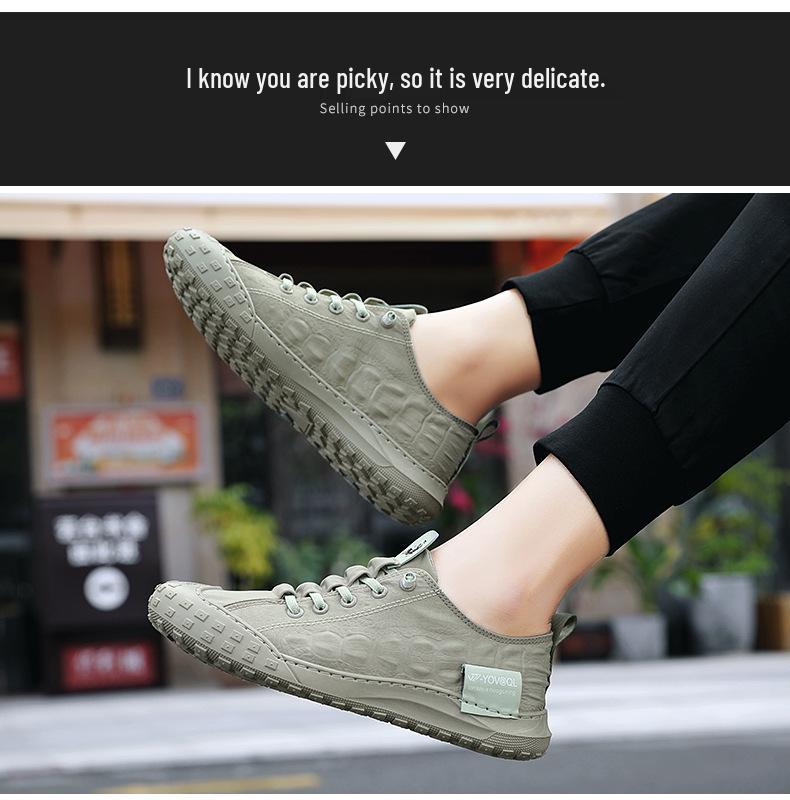 2024 Vår Herrskor i Canvas Skate-stil i Koreansk stil - Casual Mode i Ice Silk med Tåhätta i Paraplytyg