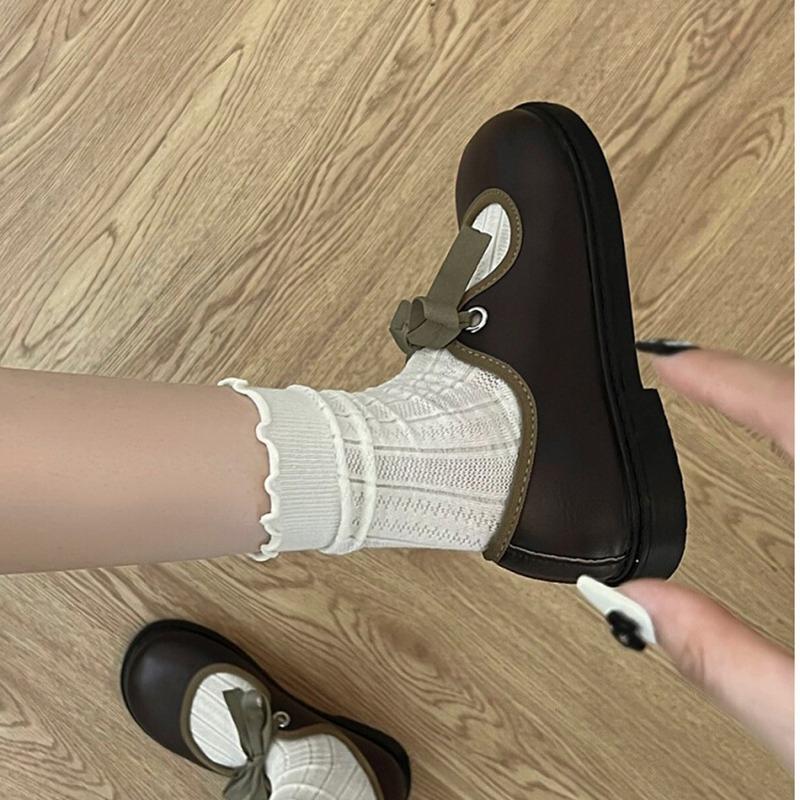 Fashion Vintage Spring Autumn Women Mary Jane Shoes Fashion Shallow Slip On Flats Ladies Concise Round Toe College Style Shoes