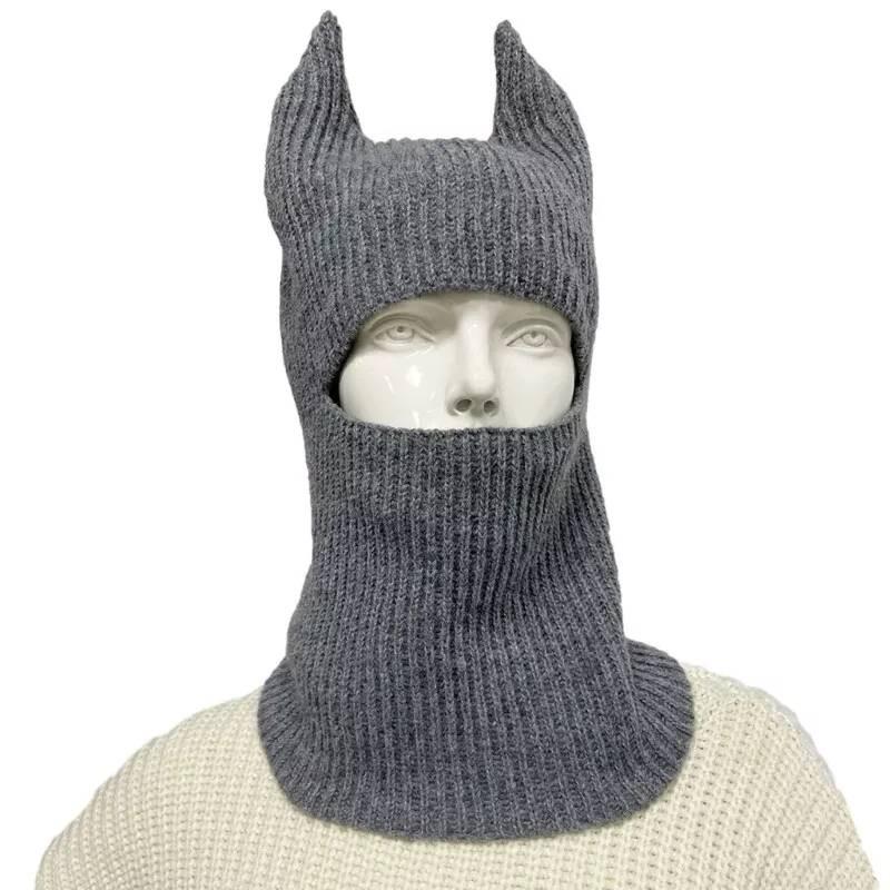Cozy And Stylish Knitted Beanie Hat With Horns For Halloween Fun And Winter Warmth