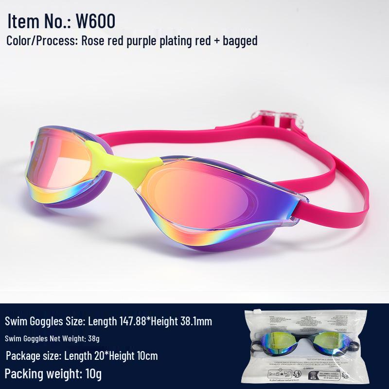 High-Definition Anti-Fog Racing Goggles - Professional Waterproof Swim Goggles for Men & Women.