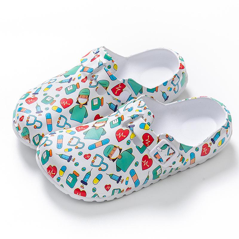 Medical Platform Clogs with Print