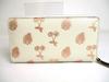 Authentic GUCCI Marmont GG Cherry Strawberry White Leather Round Zip Wallet #a441  Refurbished