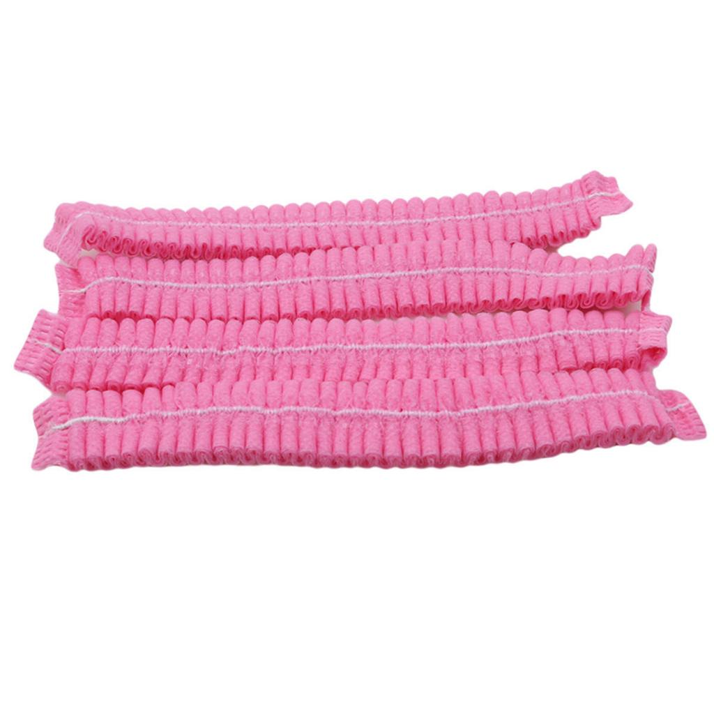 100pcs Disposable Hair Net Cap Non Woven Anti-static Hat Elastic Head Cover