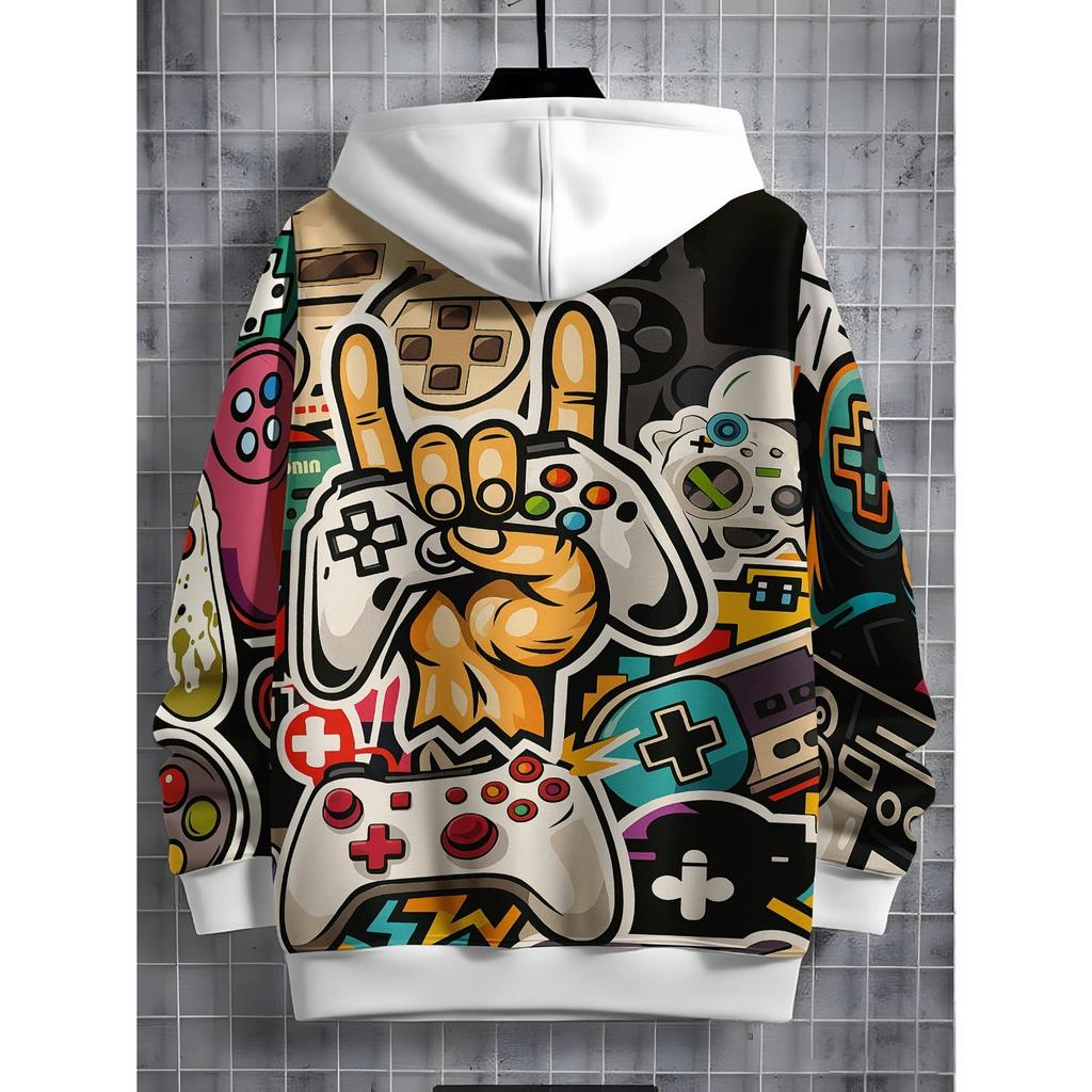 New 3D printed hooded sweatshirt, fashionable long sleeved hooded sweatshirt, comfortable pullover for boys and girls, children's hoodie