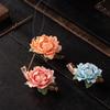 Zen Ceramic Censer Handicrafts Home Ornaments Peonies Incense Burner Flower Incense Stick Holder Home Office Table Decoration