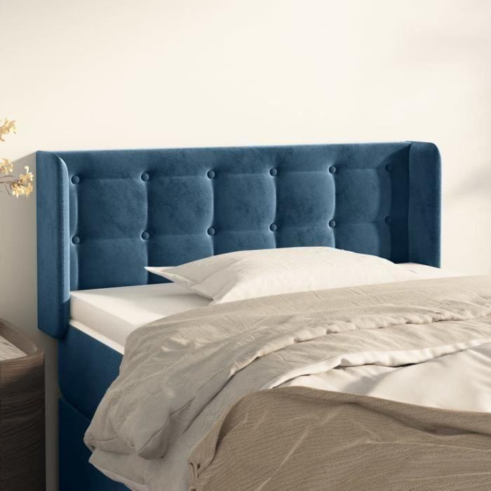 VidaXL Headboard with Ears Dark Blue 93x16x78-88 Cm Velvet3119242
