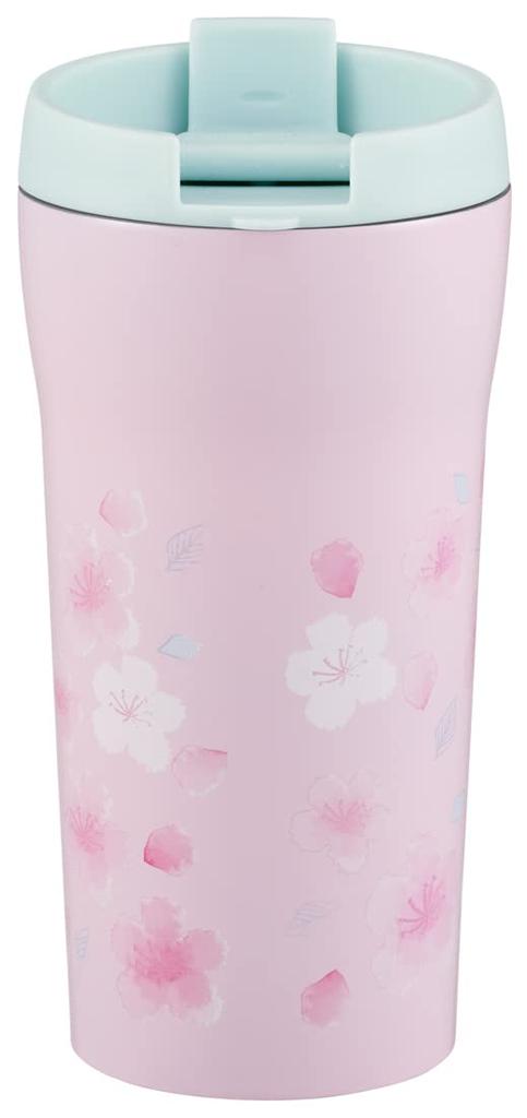 Skater Stainless Steel Mug, Cherry Blossom Pattern, Comfortable, 360ml, Convenience Store Coffee Compatible, SMV4-A