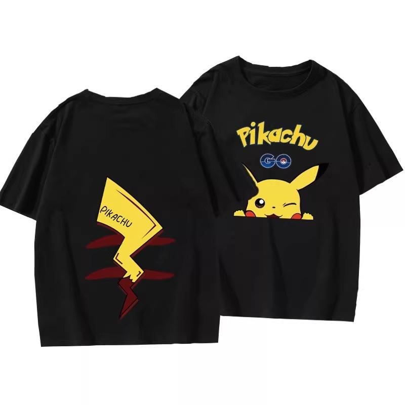 Potdemiel Summer New Pikachu Children's 100% Cotton T-Shirt, Boys and Girls Tops, Comfortable and Breathable Children's Clothing