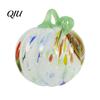Unique Glass Art Pendant Hand Blown Pumpkin Figurine, Creative Adornment for Desktop Decoration, Fall Rainbow Light Refraction Decor