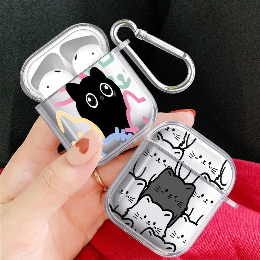 Cartoon Cute Cat Clear Earphone Cases Cover Case For Airpods Pro2 Pro3 4 Pro 2 1 3