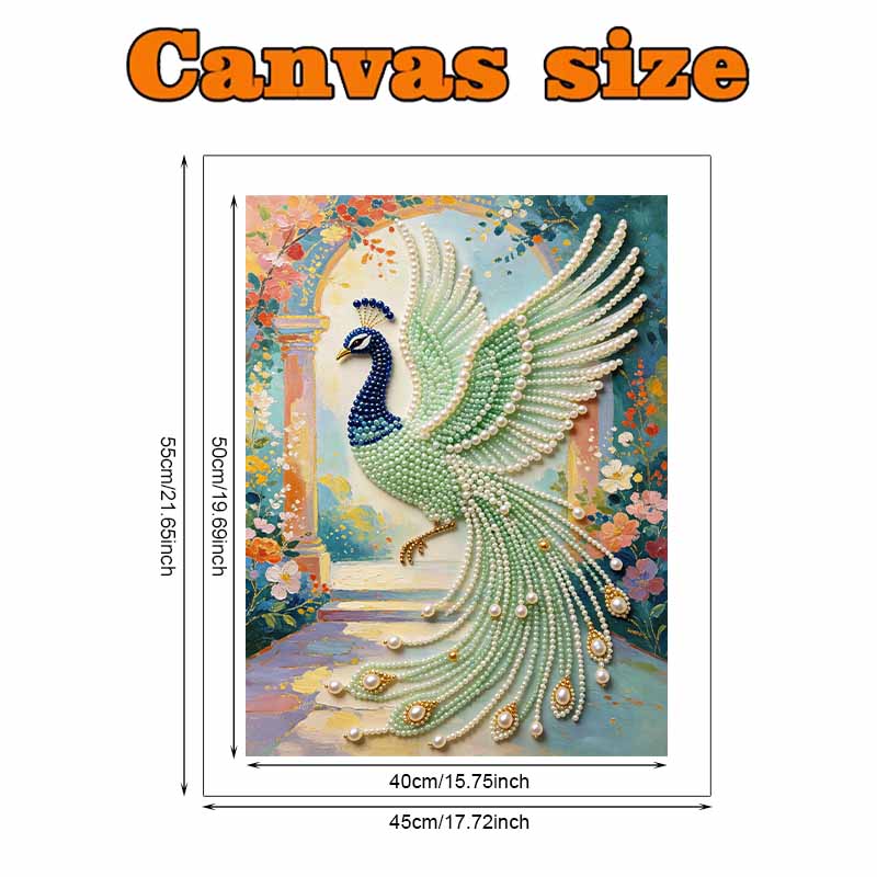 Peacock Pearl Painting DIY Living Room Hanging Painting Art Ornament Decorative Painting Home Decoration