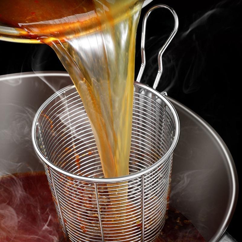 Rostfritt Stål Varm Stekkorg Oljeavrinning Sikt Nät Ravioli Sil HX6C