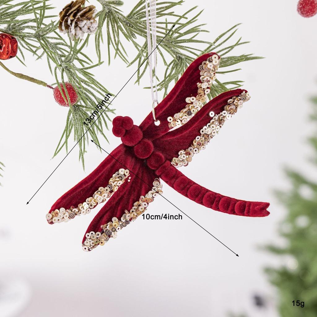 Flocked Candy Cane Decorative Flocked Christmas Ornament Holiday Hanging Decoration Christmas Themed Christmas Tree Decoration