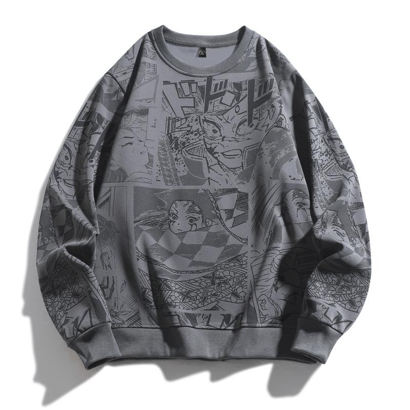 Anime mikina s kapucí pro muže s kapucí na podzim a zimu v nadměrných velikostech