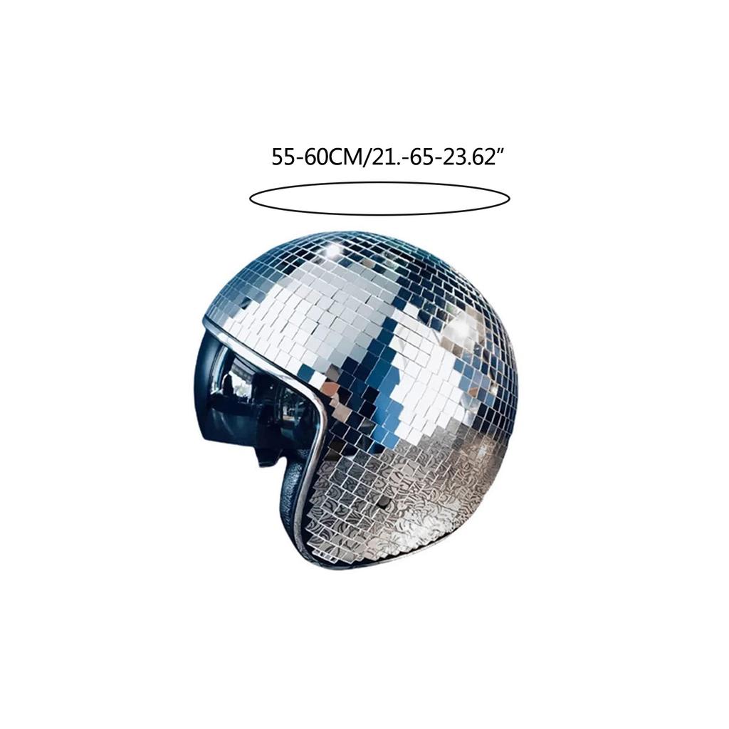 Gleaming Glass Cap Hat Sparkly Helmet Mirror Glass Cap for Music Festivals Reflective Helmet Victorian Hat