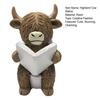 Highland Cow Figurine Cute Bathroom Highland Cow Statue Resin Bath/Read Scottish Cattle Decoration for Home Kitchen Tiered Tray Table Decor