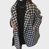 Chic Women’s Houndstooth Mid-Length Wool Coat Suit Jacket