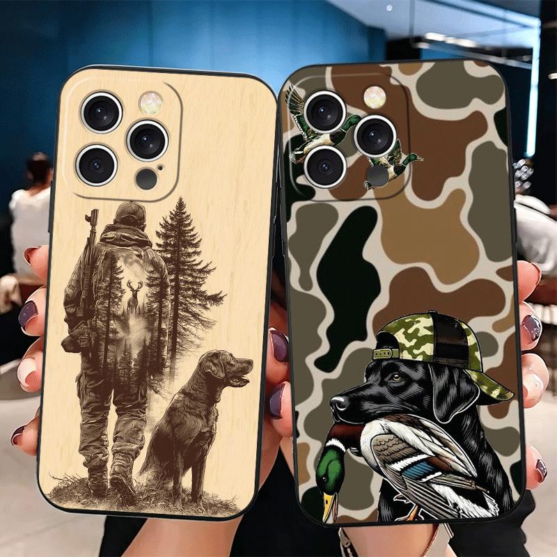 Hunter Dog Hunting Soft Phone Case for iPhone 16 16E 17 Air 15 Pro Max 14 Plus 13 Mini 11 12 7 Black Cover Back Shell