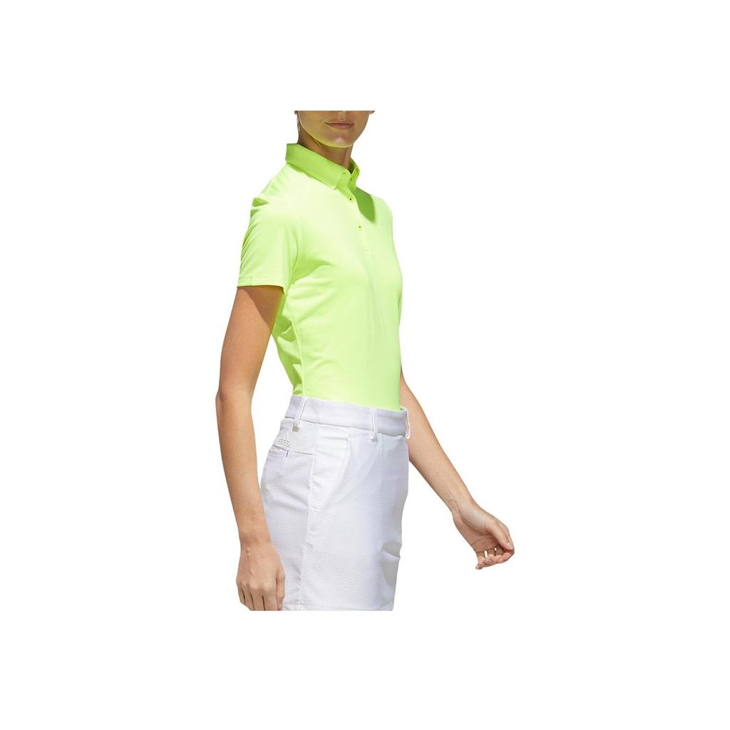 Adidas Logo Print Short Sleeve Polo Shirt Women tops Fluorescent-Green FJ3848
