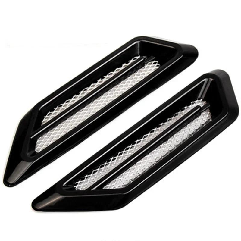 Universal 2Pcs Chrome Car SUV Air Flow Fender Side Vent Decoration Sticker