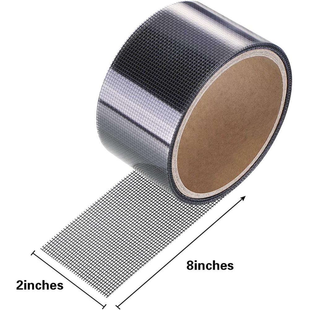 Black Window Screen Repair Tape 5cm x 2M Fiber Mesh Patch for Door Curtain Mosquito Net
