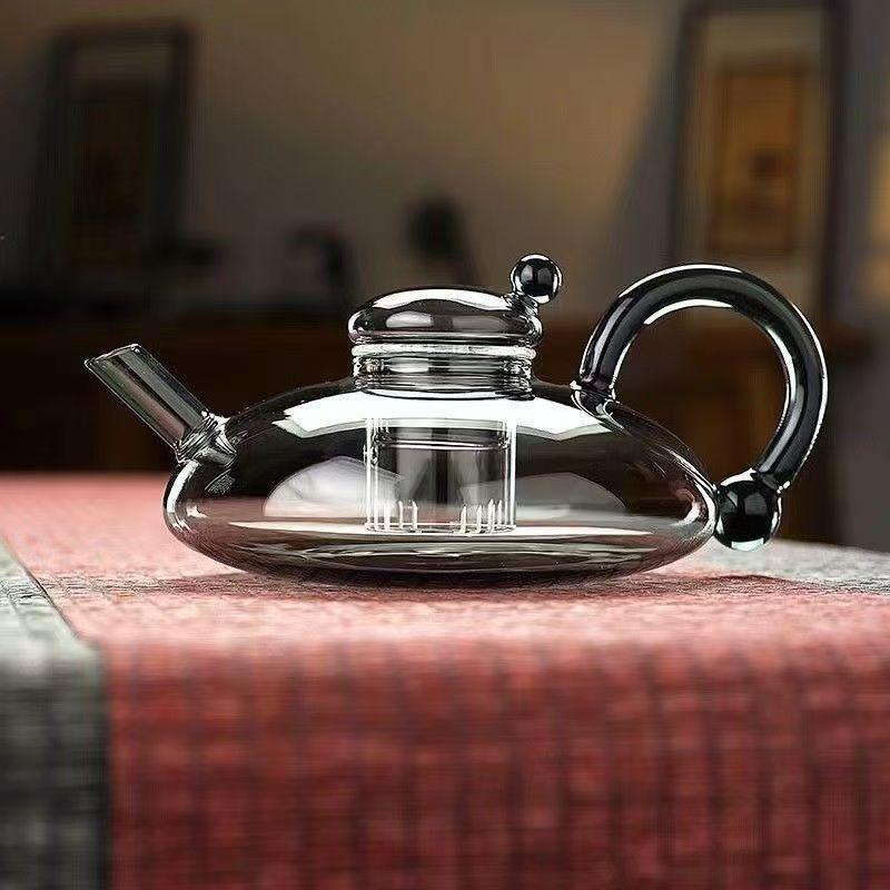 700ml Rat Tail Pot Glass Teapot with Filter Heat-resistant Glass Luxury Health Pot Office Make Tea Kettle Electric Pottery Stove