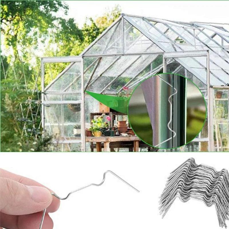 25/50pcs Greenhouse Glass Pane Clip W-type Wire Clips Z-type Glazing Buckles Twin-Hall Web Sheets Stainless Steel Durable Hooks
