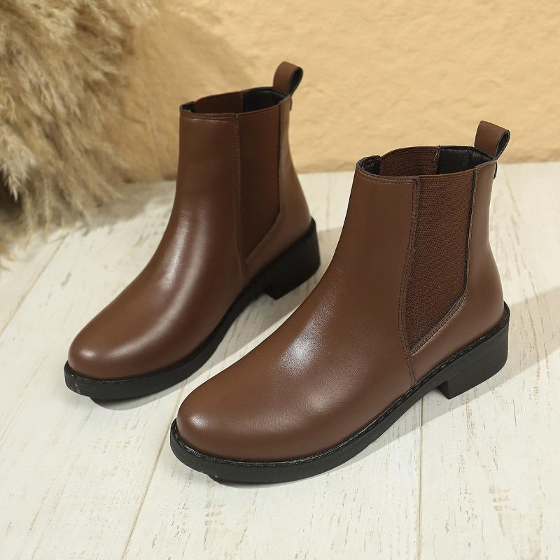

Fashion Women s Fashion Thick Heel Cotton Boots Winter New Round Head Sleeve Thick Sole Non-slip Short Boots 42