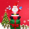 Inflatable Toy Sitting On Box Santa Christmas Inflatable Model Luminous Inflatable Model Christmas Atmosphere Decoration Model
