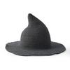Knitted Witch Hat Fisherman Bucket Hat Soft Fabric Pointed Top Design Wide Brim Casual Outdoor Headwear for Seasonal Use