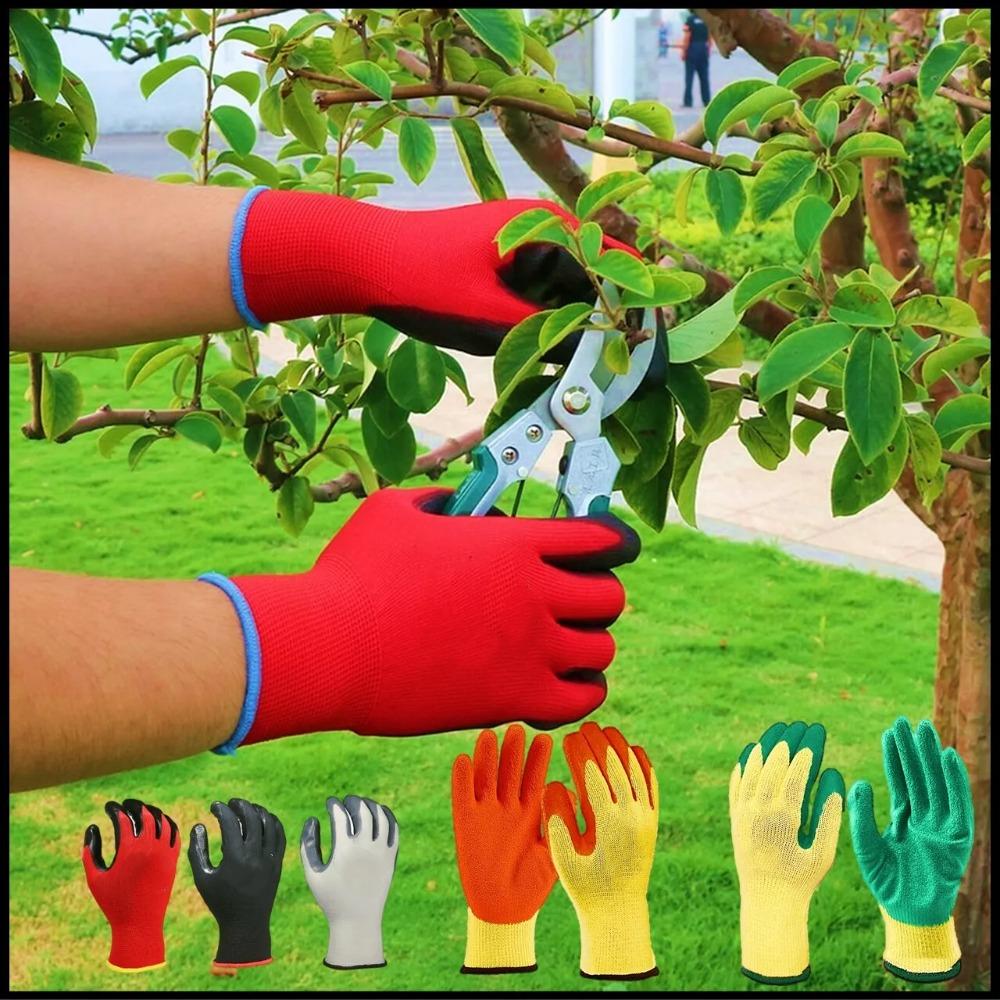2 Pairs Latex Coated Gardening Gloves Thorn Proof Long Sleeve Gloves Durable Work Gloves