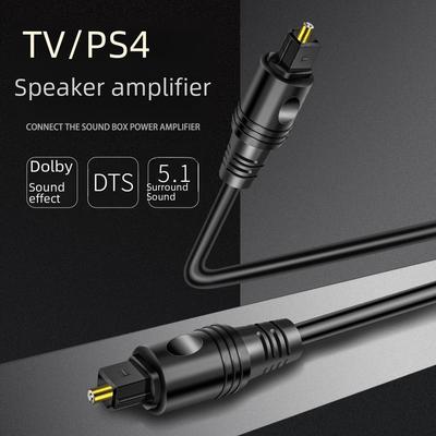 Digital SPDIF TOSLINK Optical Audio Cable for 5.1 Surround Sound, TV, Amplifier, Soundbar Connection