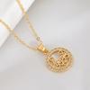 Shell Heart-shaped Peach-Flower Moon Flower Hollow Engraved Zircon Necklace