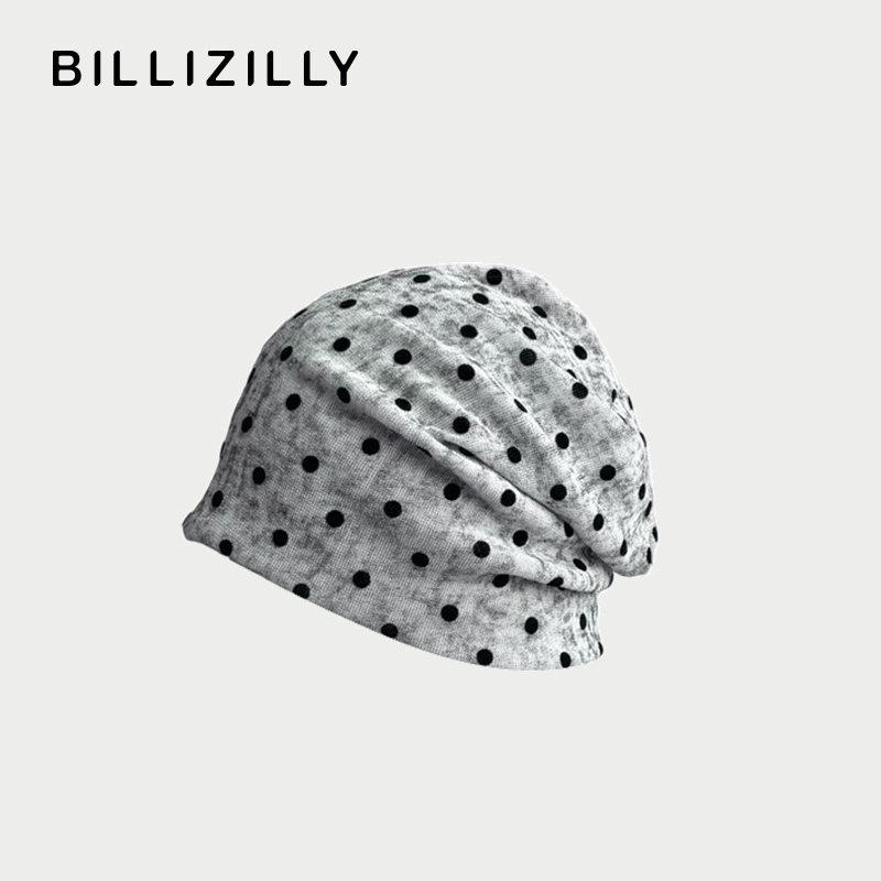 Summer thin stacking hat women's new bag head hat breathable plaid fashion foreign style confinement hat four seasons