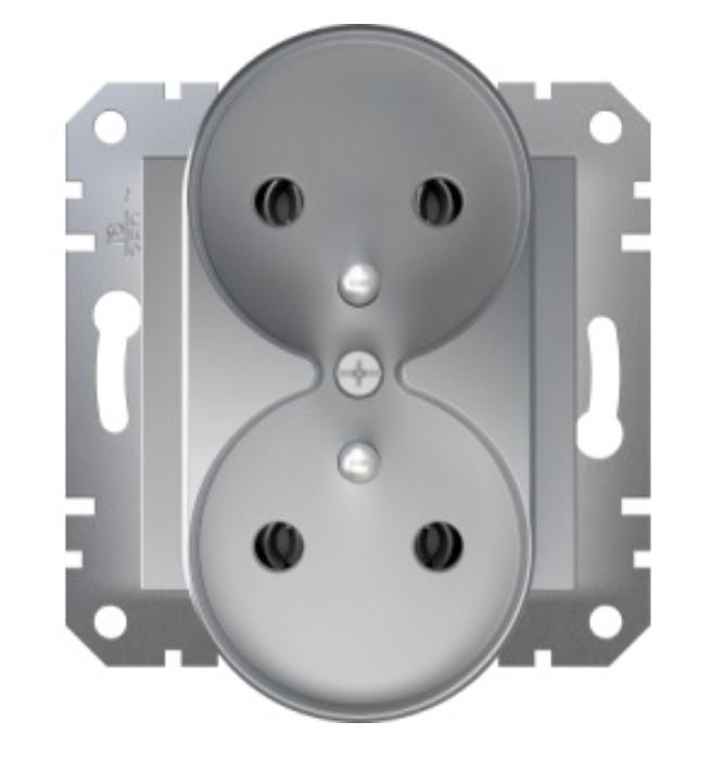 Asfora Double Socket With/without Frame Aluminum Eph9810261
