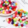 1 Zoll Gemischte Pompons mit Augen Mehrfarbig Bastel Pom Pom Bälle für Kinder