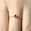 18k Gold Plated Ruby Ring for Women Elegant Engagement Pinky Ring Fashion Statement Jewelry Gift