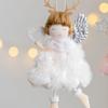 2pcs Soft Wings Angel Girl Pendant Plush Xmas Tree Hanging Decorations  Party Favors