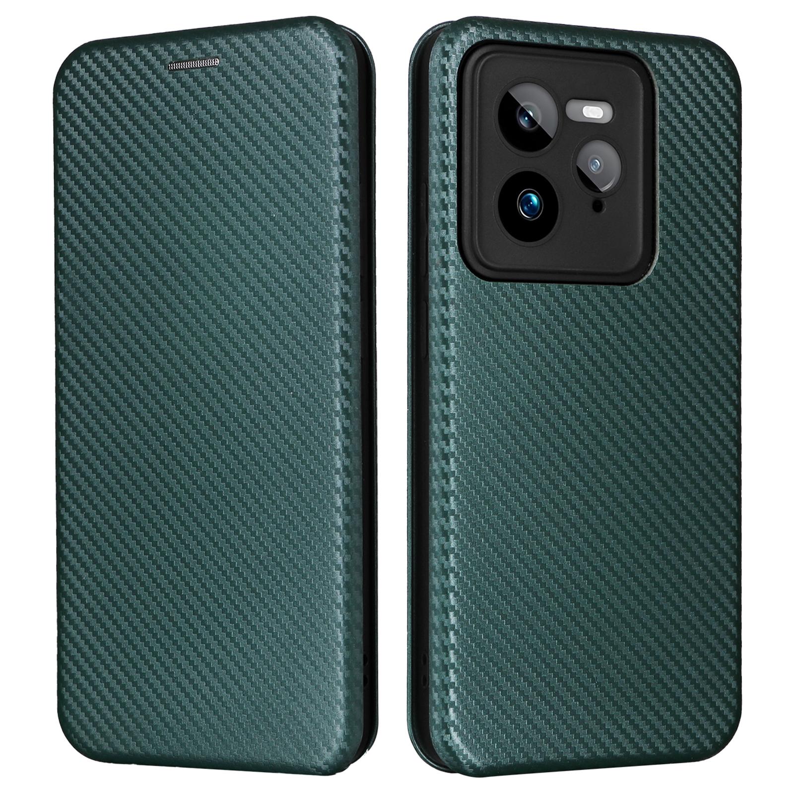 

Чохол для Realme GT 7 Pro 5G з текстурою вуглецевого волокна, протиударний, з PU шкіри, чохол для телефону C