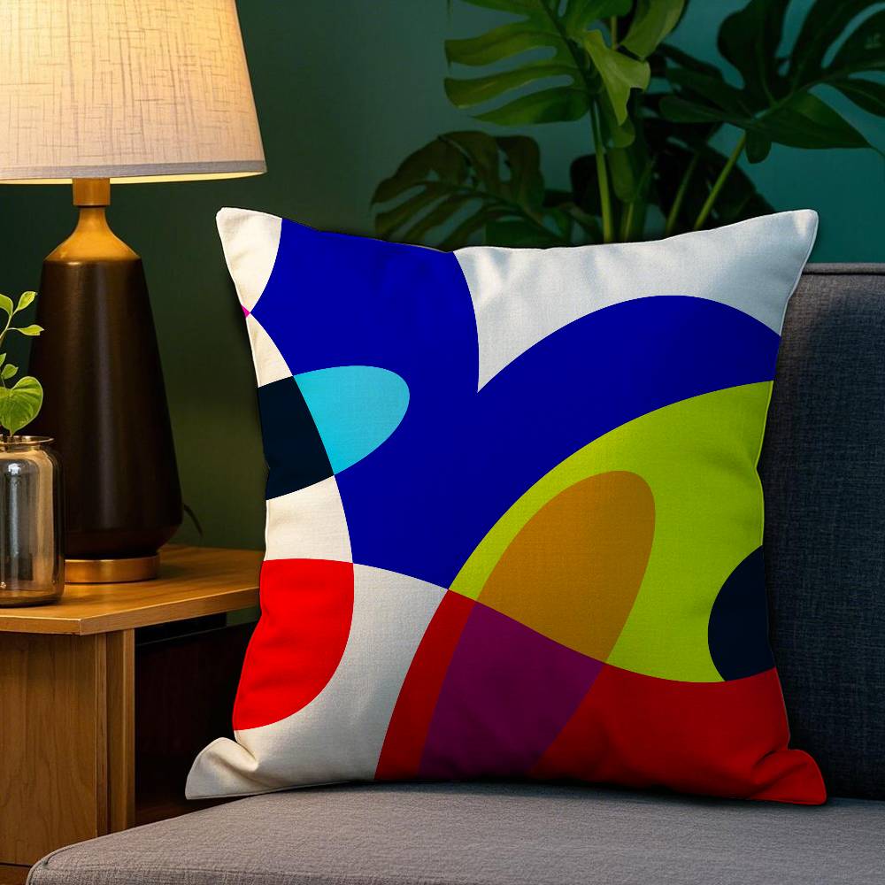 Abstrakte Kurvenfarben Kissenbezug Plüschstoff Weich Beidseitiger Druck Zuhause Sofa Hohe Qualität Kissenbezug Überwurf