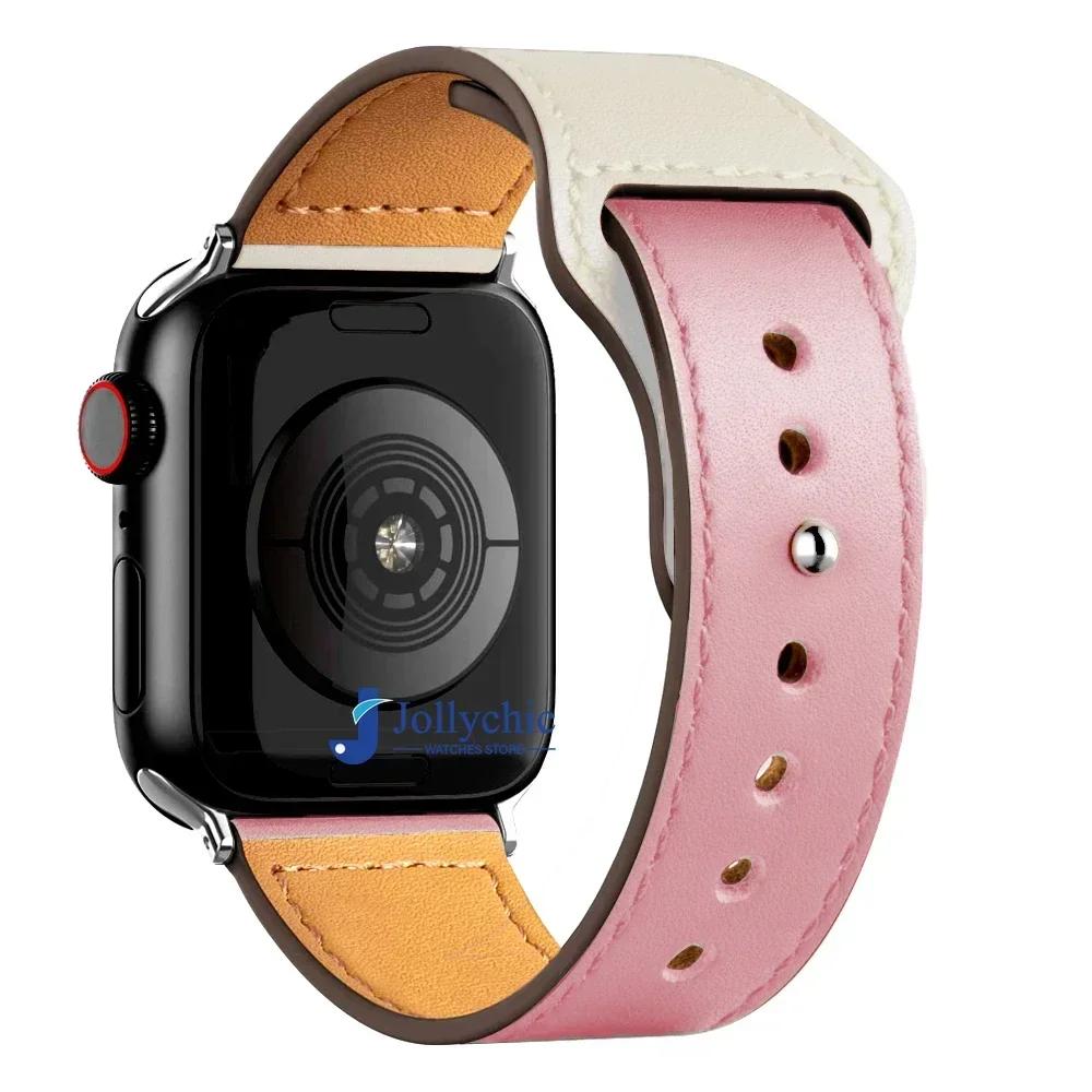 Watchband Leather Strap for Apple Watch Band 44mm 45mm 41mm 40mm 42mm 38mm 49mm 45 Mm Correa Bracelet IWatch Series 8 Ultra 3 6 SE 7 Strap