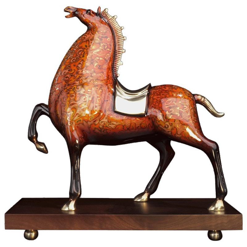 Horse Figurine Modern Copper Ornaments Miniature Living Room Home Decoration Model Luxury Accessory Figurine Chinese Art Model