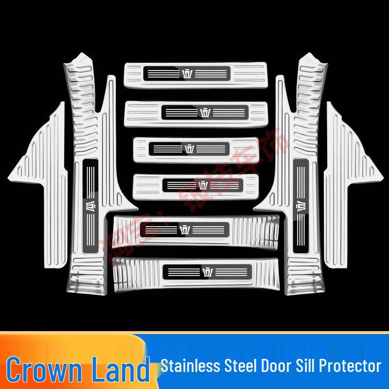 Toyota Crown Lu Fang Door Sill Strips & Trunk Protector Stainless Steel Modification Kit