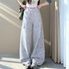 Small new leopard print wide-leg jeans women's summer American design sense loose and thin casual straight trousers