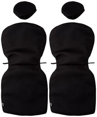 Bonform 4055-71BK Sitzbezug, Farbiger Bezug, Klein-/Normalwagen, Satz für 2 Vordersitze, Vollständige Rückenlehnenabdeckung, Schwarz