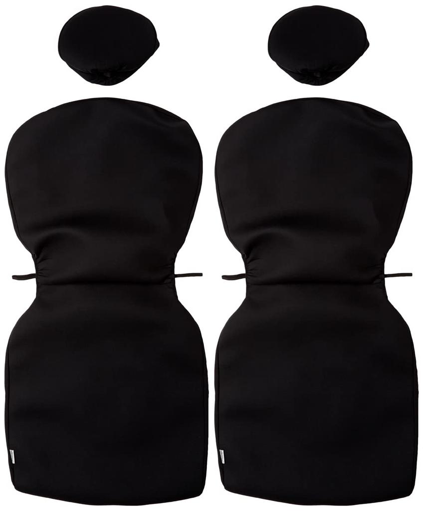 Bonform 4055-71BK Seat Cover, Colored Cover, Light/Normal Car, Set of 2 Front Seats, Full Back Cover, Black