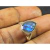 Natural Labradorite 925 Sterling Silver Pear Handmade Vintage Ring Size US-7 MK-54
