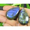 39-40MM Natural Purple Labradorite Pear 2Pcs Cabochon Loose Gemstone 139Cts. SK-4222
