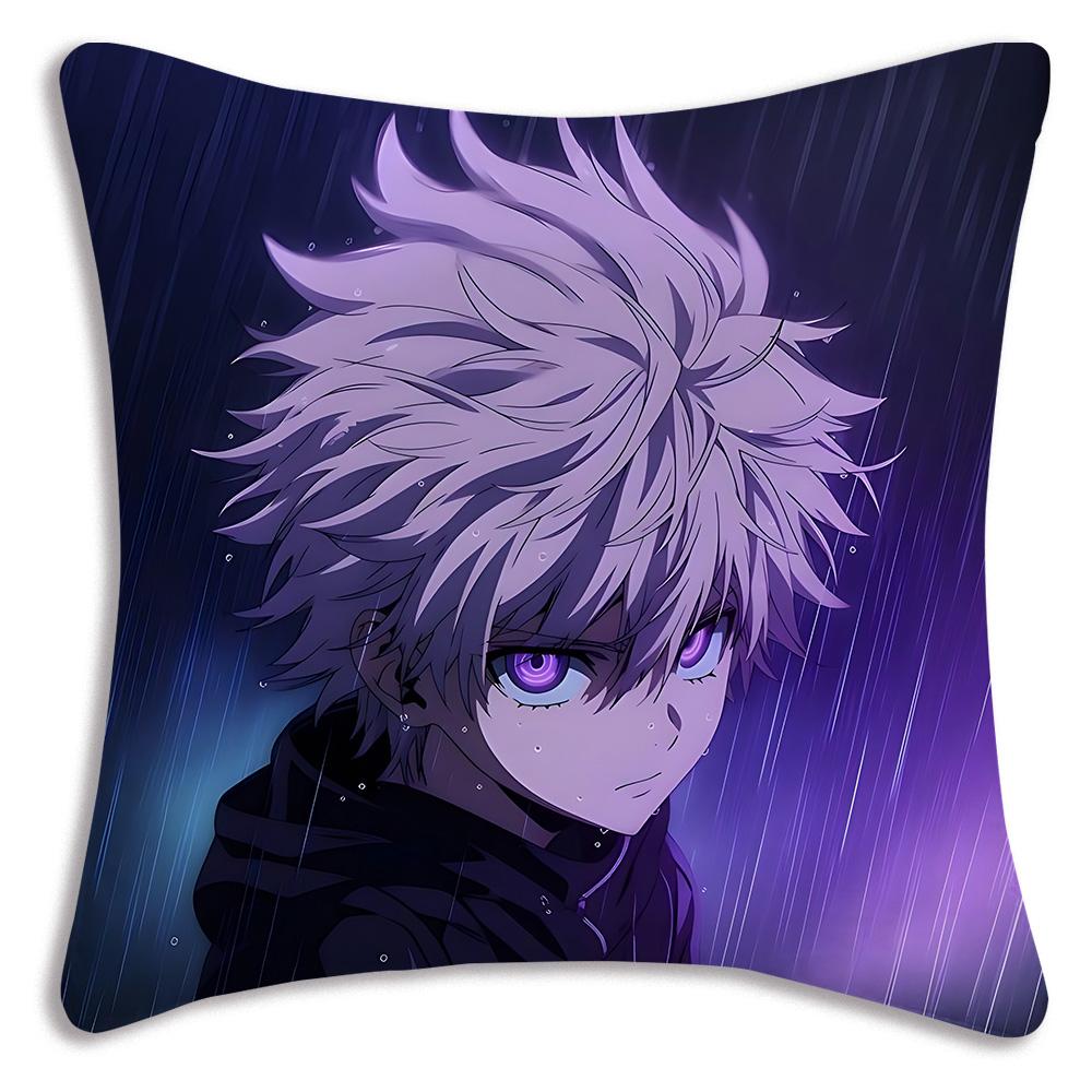 Hot Anime Comics Hunter×Hunter Pillow Covers Cartoon Sofa Decorative Home Double-Sided Printing Short Plush Cute Cushion Cover